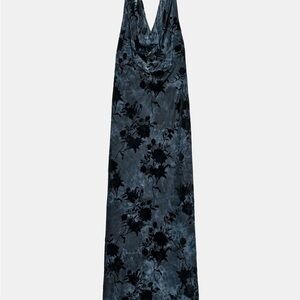 ZARA Flocked Halter Dress
